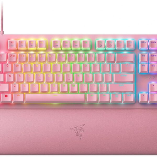 Razer HUNTSMAN V2 Tenkeyless QUARTZ - RGB Optical Gaming Keyboard (Linear Red Switch) - US Layout