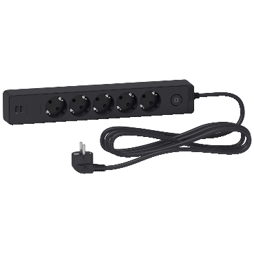 APC Socket ST945U3B, 5 Outlets ,USB Type, 3m Cable, Anthracite
