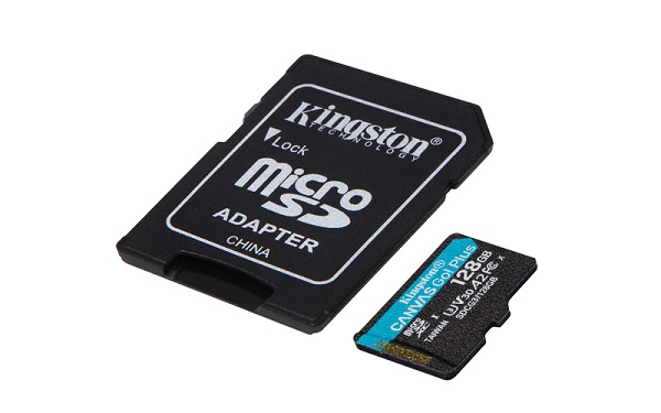 KINGSTON Memory Card MicroSD Canvas Go! Plus SDCG3/128GB, Class 10, SD Adapter