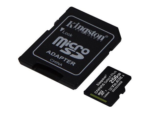 KINGSTON Memory Card MicroSD Canvas Select Plus SDCS2/256GB, Class 10, SD Adapter