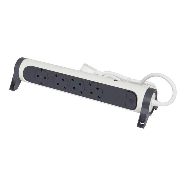 Legrand SurgeArrest 4 Outlets 1.5m Cable CFT White/Grey Rotating