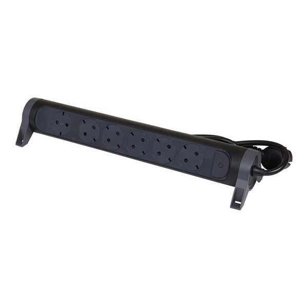 Legrand SurgeArrest 6 Outlets 1.5m Cable  Black/Grey Rotating