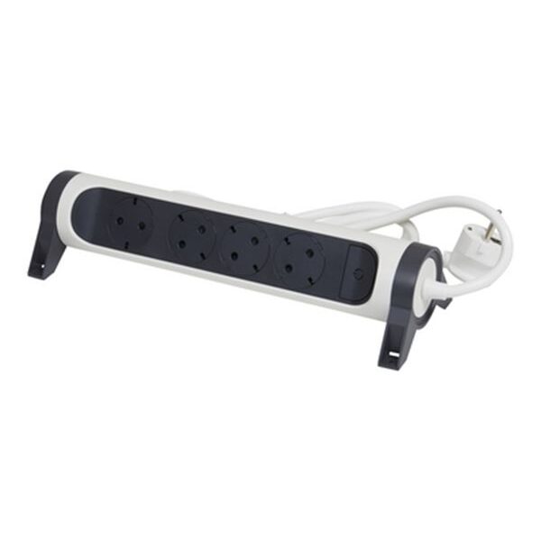 Legrand SurgeArrest 4 Outlets 3m Cable  White/Grey Rotating