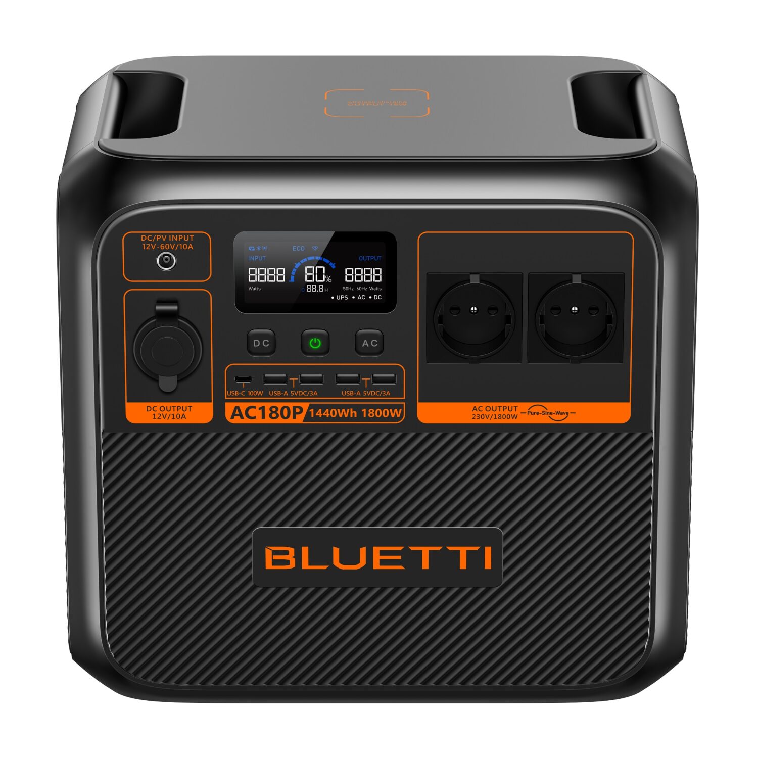 BLUETTI Premium AC180P Solar Portable Power Station Expandable, 1800W AC Outlet 1440Wh - Εικόνα 4