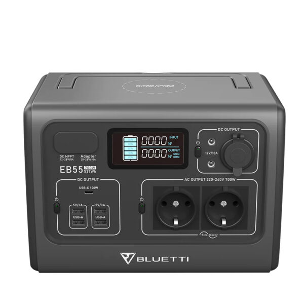 BLUETTI Power Station EB55, 700W AC Outlet 537Wh