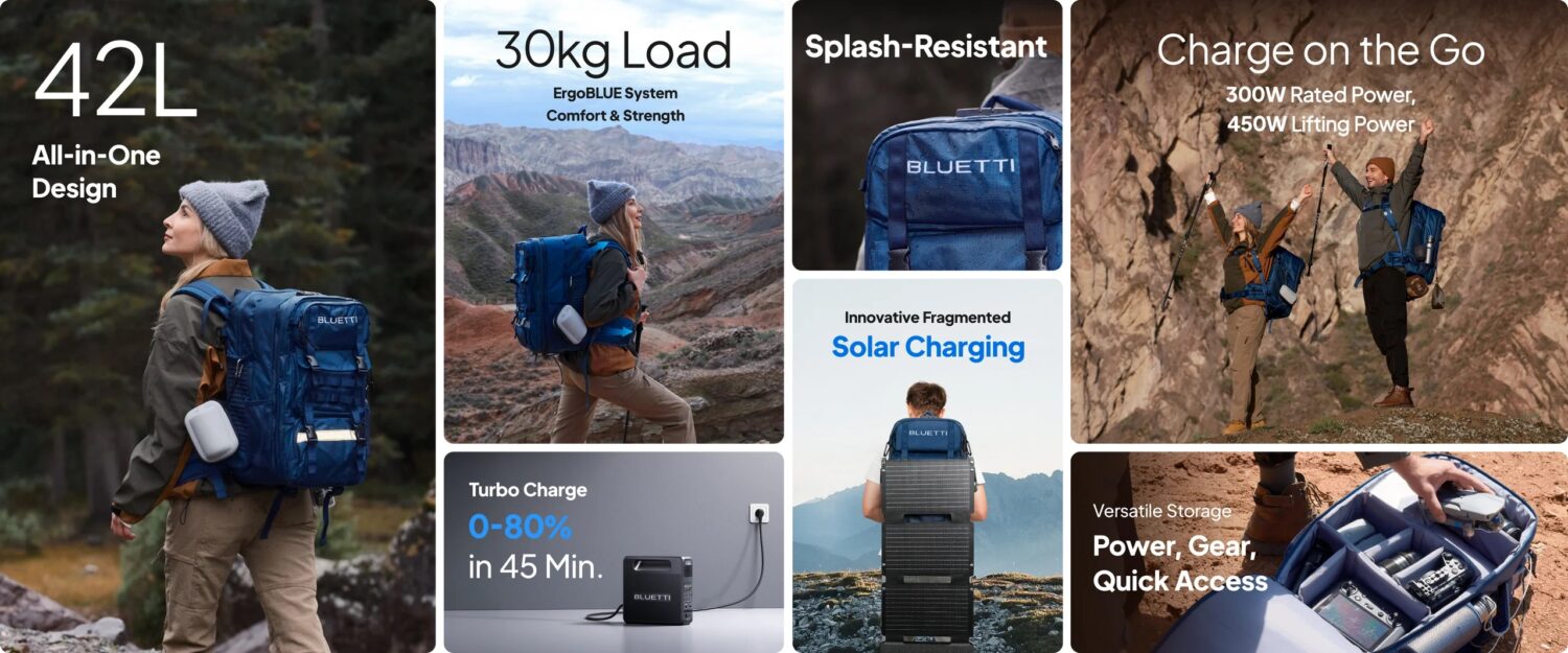 BLUETTI Handsfree 1 Portable Backpack Power Station, 300W AC Outlet 268.8Wh - Εικόνα 5