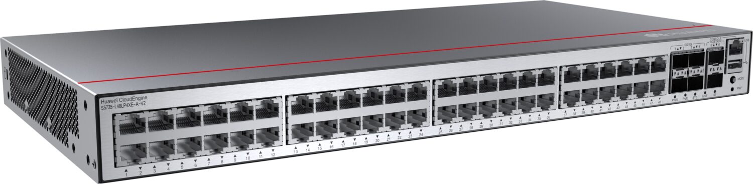 HUAWEI S5735-L48LP4XE-A-V2 (48*10/100/1000BASE-T ports, 4*10GE SFP+ ports, 2*12GE stack ports, PoE+, AC power) - Image 3