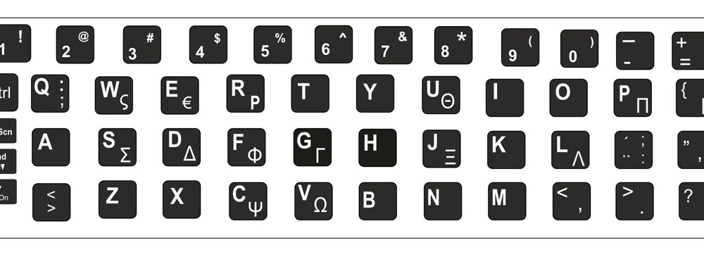 Αυτοκόλλητο universal για πληκτρολόγιο notebook, Black (0.11mm)