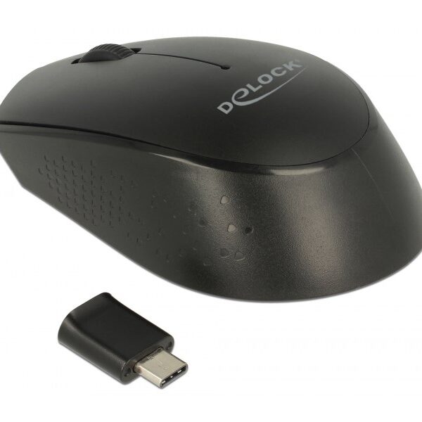 Alternative view of DELOCK ασύρματο ποντίκι 12526, Οπτικό, USB-C receiver, 3-button, μαύρο