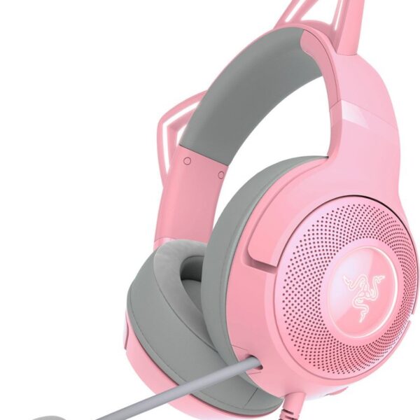 Alternative view of Razer KRAKEN KITTY V2 - Quartz - RGB - USB 7.1 Gaming Headset - Kitty Ears - PC / PS5 / SWITCH