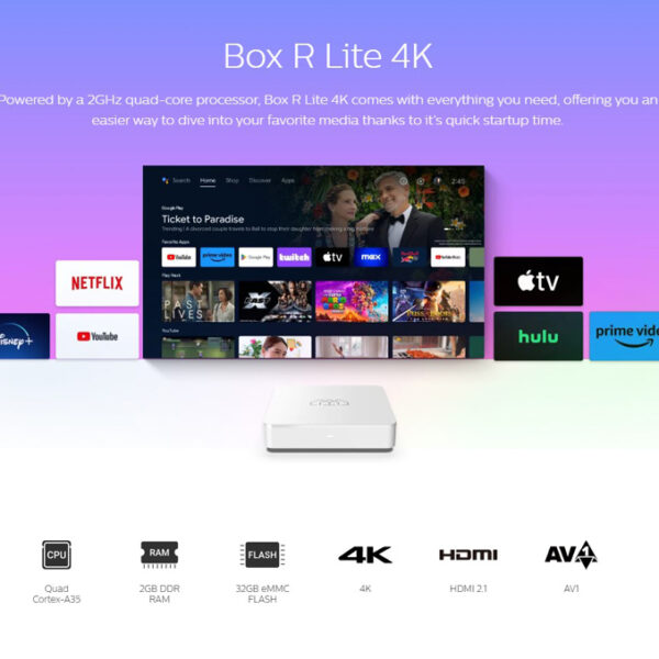 Alternative view of HOMATICS TV Box R Lite 4K, 2/32GB, WiFi, Google πιστοποίηση, Android 12