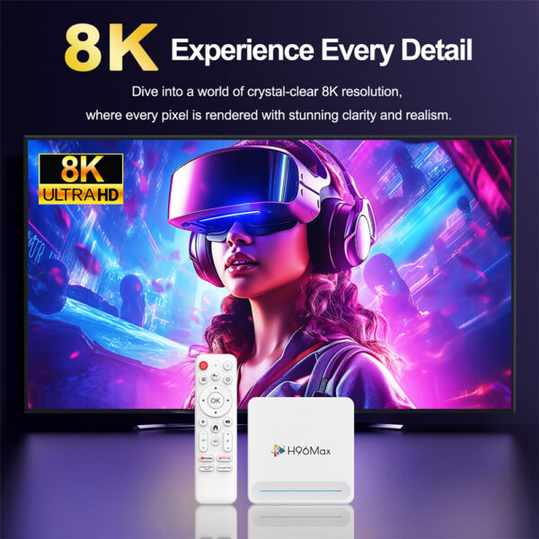 Alternative view of H96 MAX TV Box H618 Plus, 8K, 4/32GB, WiFi 6, Bluetooth, Android 14