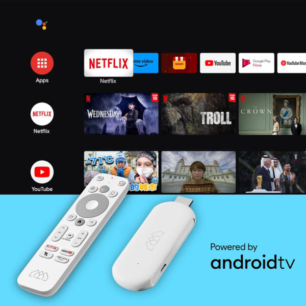 Alternative view of HOMATICS TV Stick HD, 1080p, 1/32GB, WiFi, Google/Netflix πιστοποίηση, Android 11