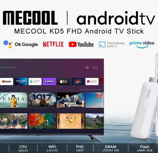 Alternative view of MECOOL TV Stick KD5, Google & Netflix certificate, FHD, WiFi, Android 11