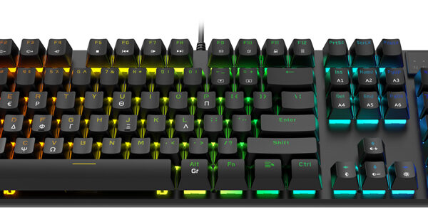 Alternative view of POWERTECH gaming μηχανικό πληκτρολόγιο PT-1254, ενσύρματο, RGB, μαύρο
