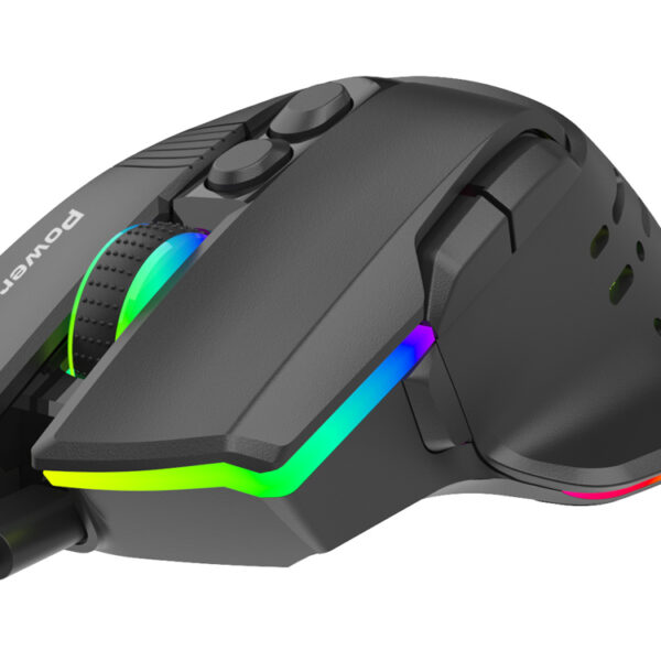 Alternative view of POWERTECH ενσύρματο gaming ποντίκι PT-1274, RGB φως, οπτικό, 12000DPI, μαύρο