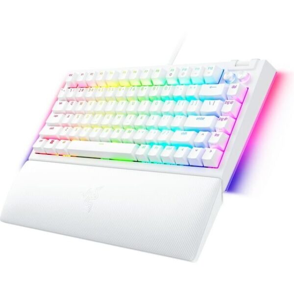 Alternative view of Razer BLACKWIDOW V4 75% WHITE - Mechanical RGB Gaming Keyboard - Hot-Swappable - Orange Tactile Swit