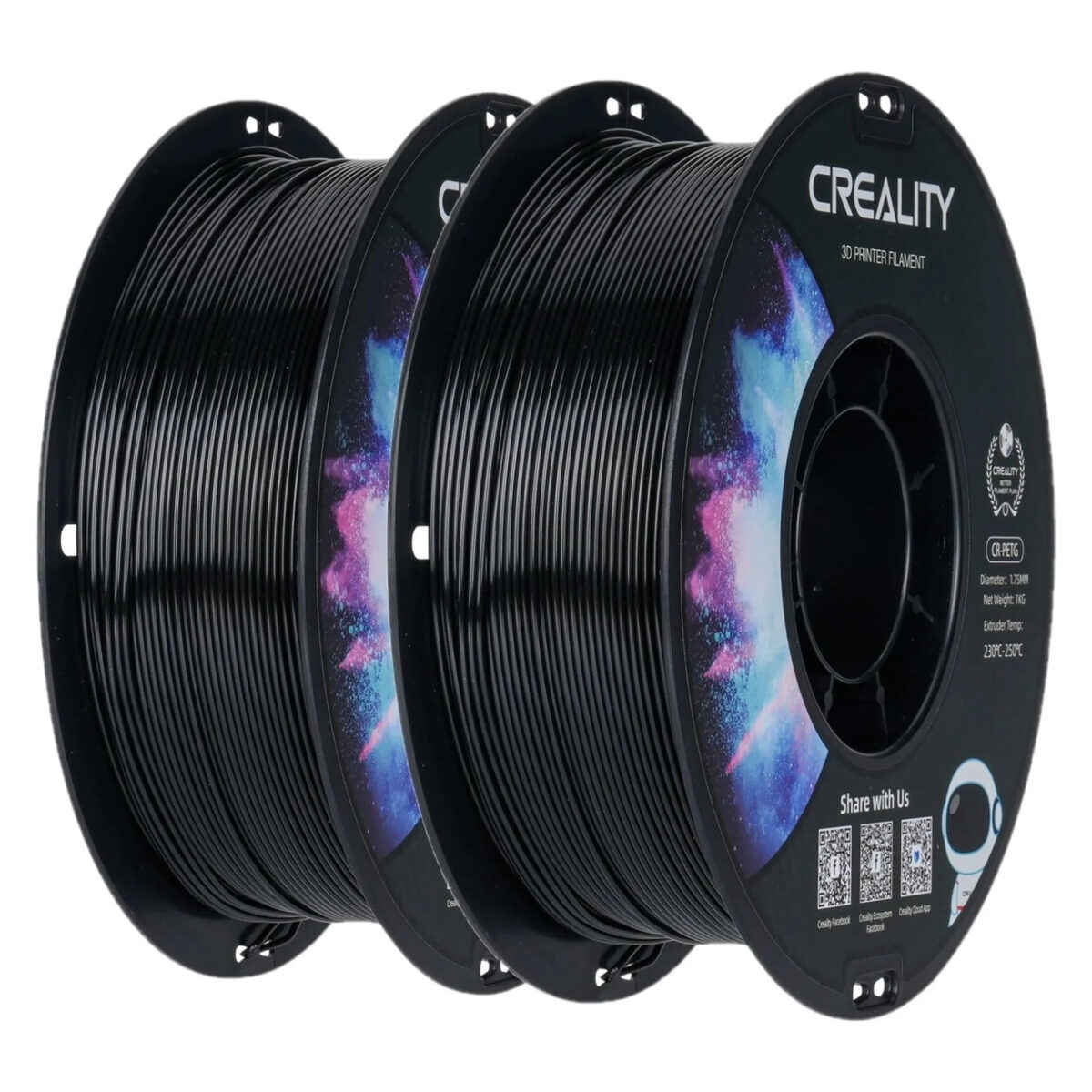 Creality CR-PETG Value Pack 2kg - 2x Black 3D Printer Filament