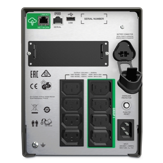 Alternative view of APC Smart UPS SMT1000IC LCD 1000VA Line Interactive