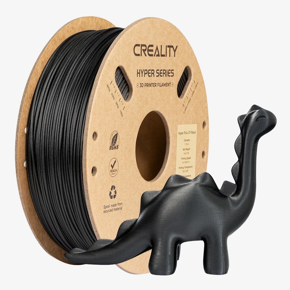 Alternative view of Creality Hyper PLA-CF Black Carbon Fiber 3D Printer Filament, High Strength, 1 kg Spool1.75