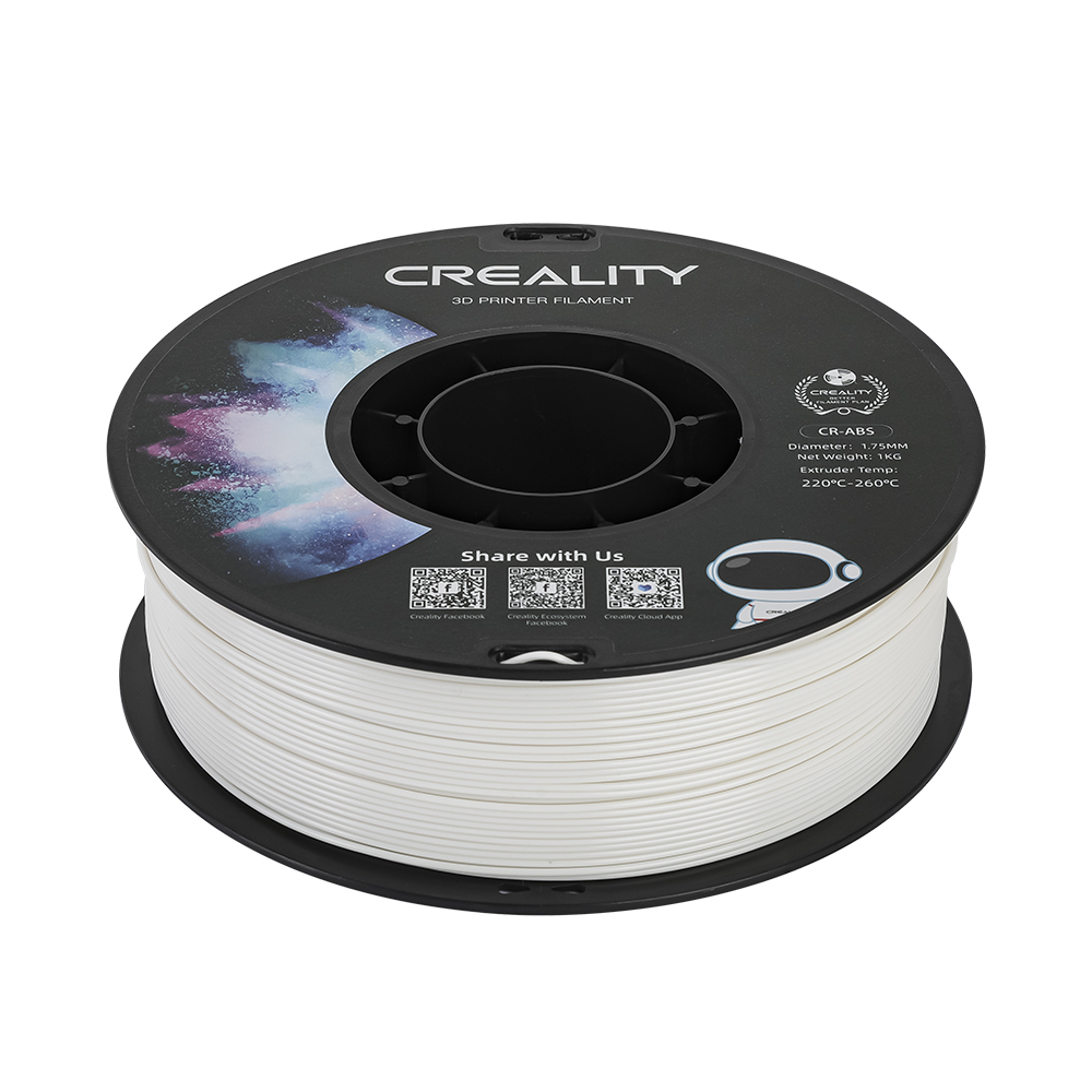 Alternative view of Creality CR-ABS White 3D Printer Filament, Large Object Stability, Tensile Str. 43MPA, 1 kg Spool1.7