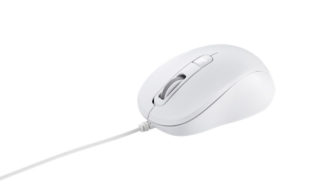 Alternative view of ASUS MOUSE OPTICAL MU101C Wired Blue Ray Mouse White