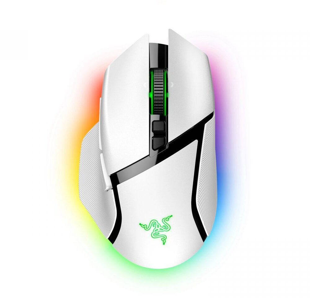 Razer BASILISK V3 PRO WHITE WIRELESS - Optical Switches - Tilt Wheel - 11 Buttons - 30k Sensor