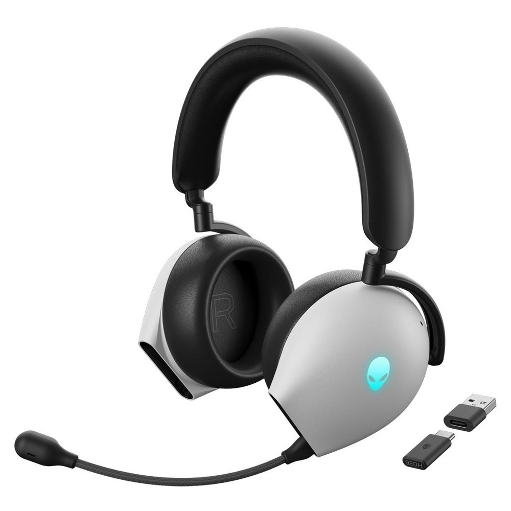 Alternative view of DELL Alienware Tri-Mode Wireless Gaming Headset - AW920H - Lunar Light