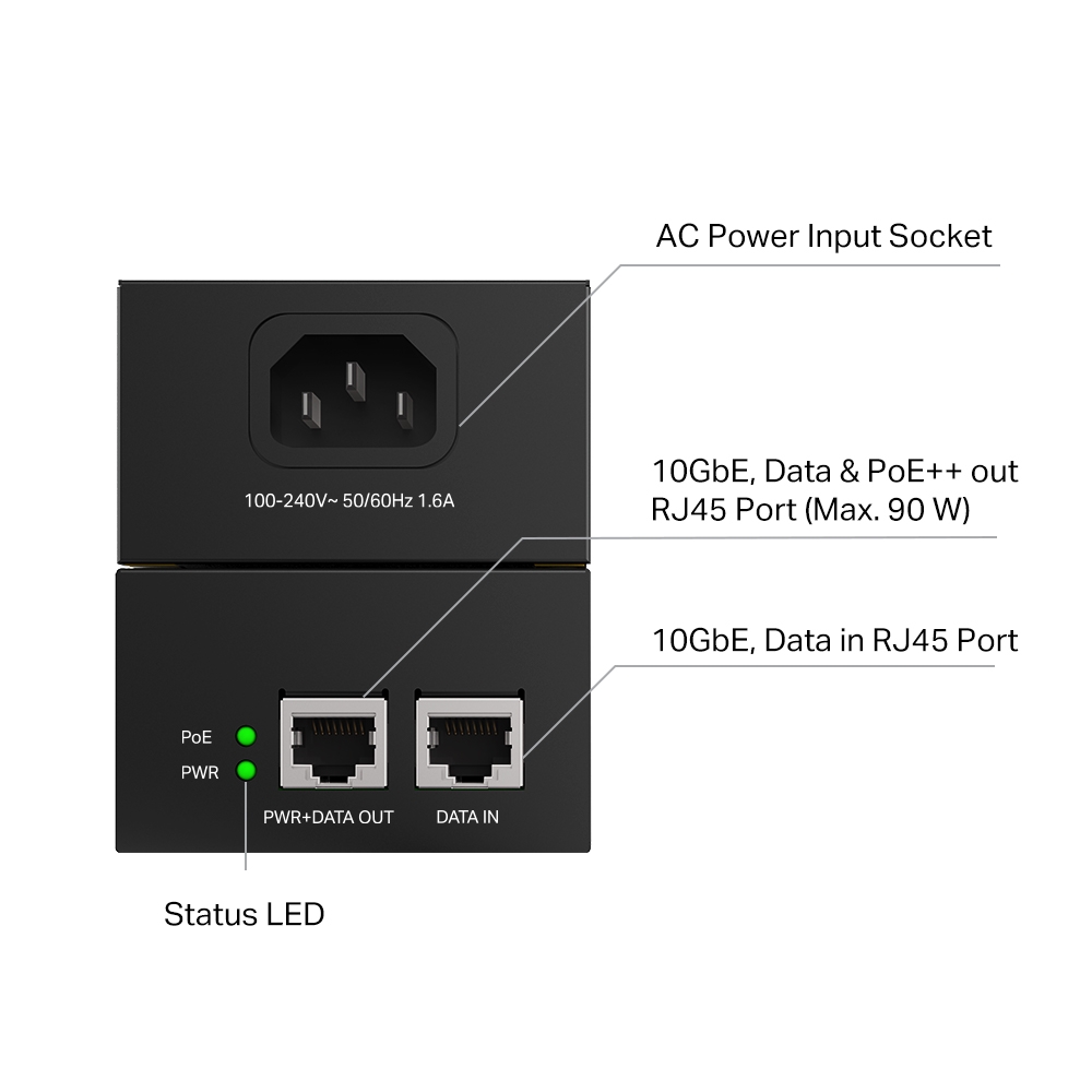 TP-LINK Omada PoE++ Injector POE380S - Image 3