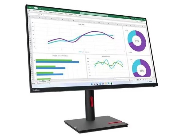 Alternative view of LENOVO Monitor ThinkVision T32h-30 31.5'' QHD IPS, HDMI, Display Port, USB, USB-C, Height Adjustable, 3YearsW