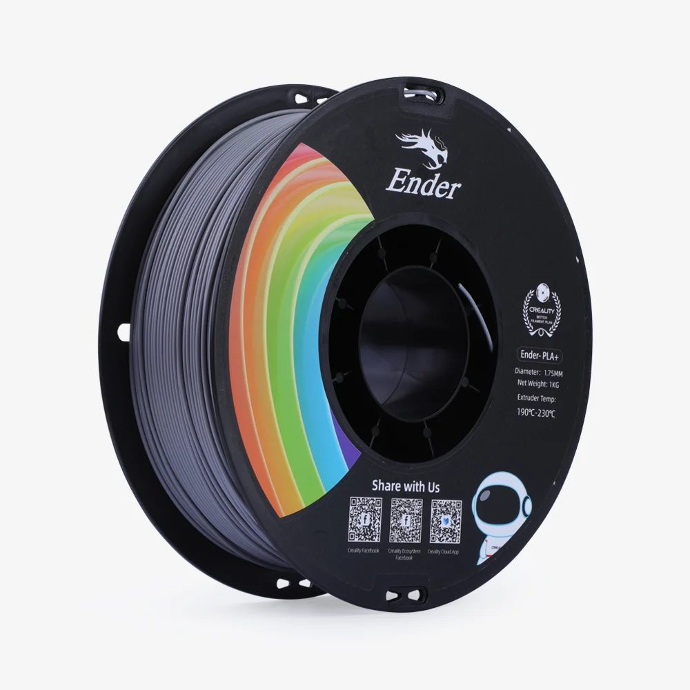 Alternative view of CREALITY EN-PLA+ Grey Ender 3D Printer Filament Strength 34MPA Bend 77MPa 1 kg 1.75 -3301010308 gray