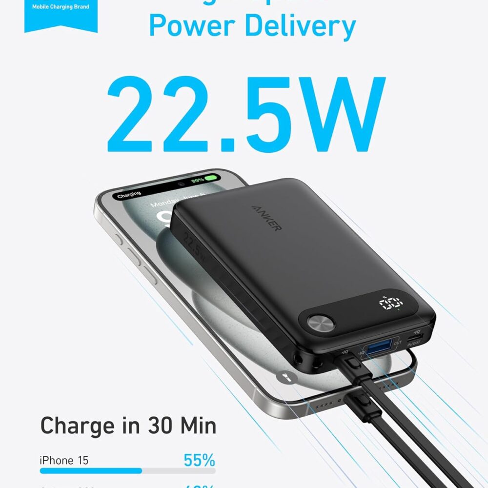 Alternative view of Anker Powerbank 10K 22.5W with USB-C Cable