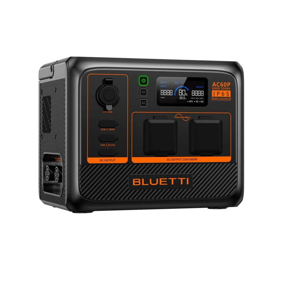 Alternative view of BLUETTI Premium AC60P Portable Power Station Expandable IP65, 600W AC Outlet 504Wh