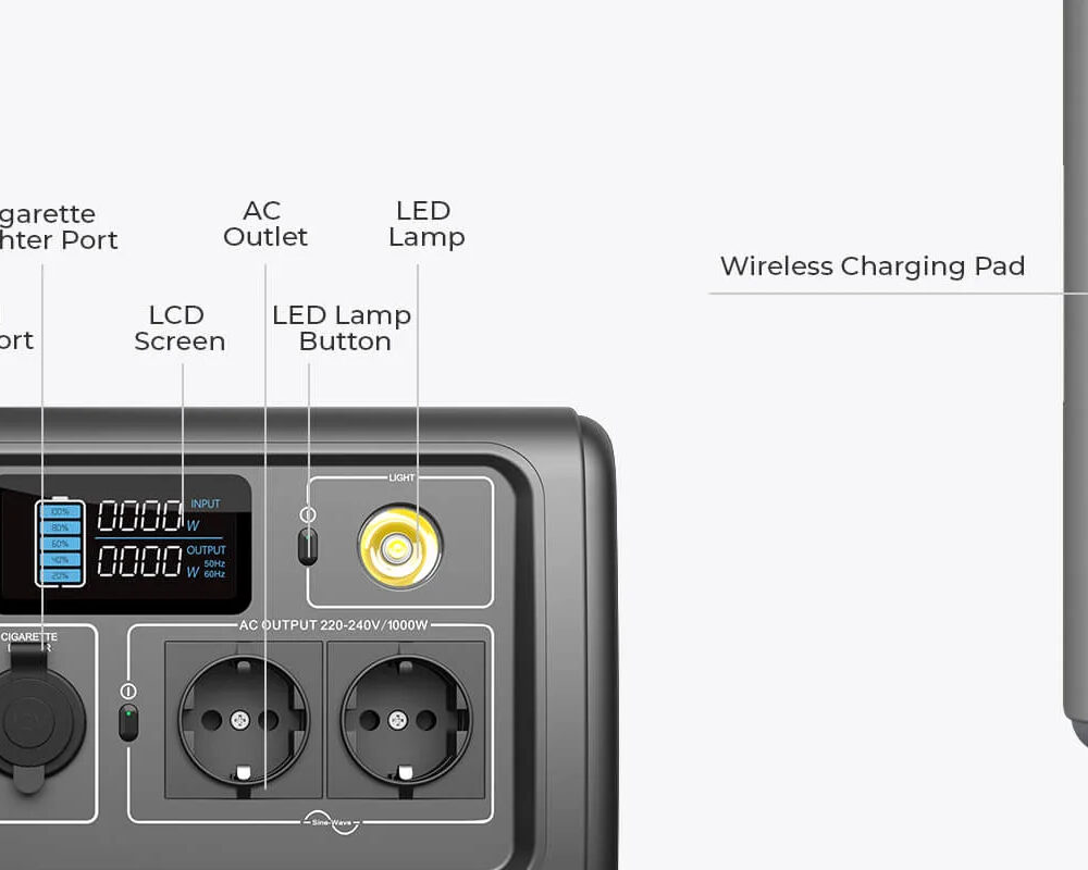 Alternative view of BLUETTI Power Station EB70, 1000W AC Outlet 716Wh