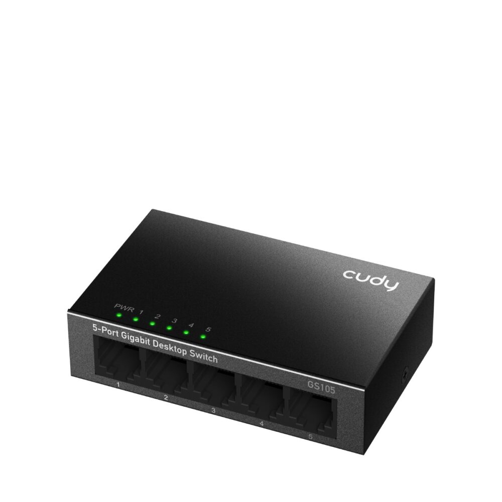 Alternative view of CUDY Switch GS105 5-Port Gigabit Unmanaged Metal