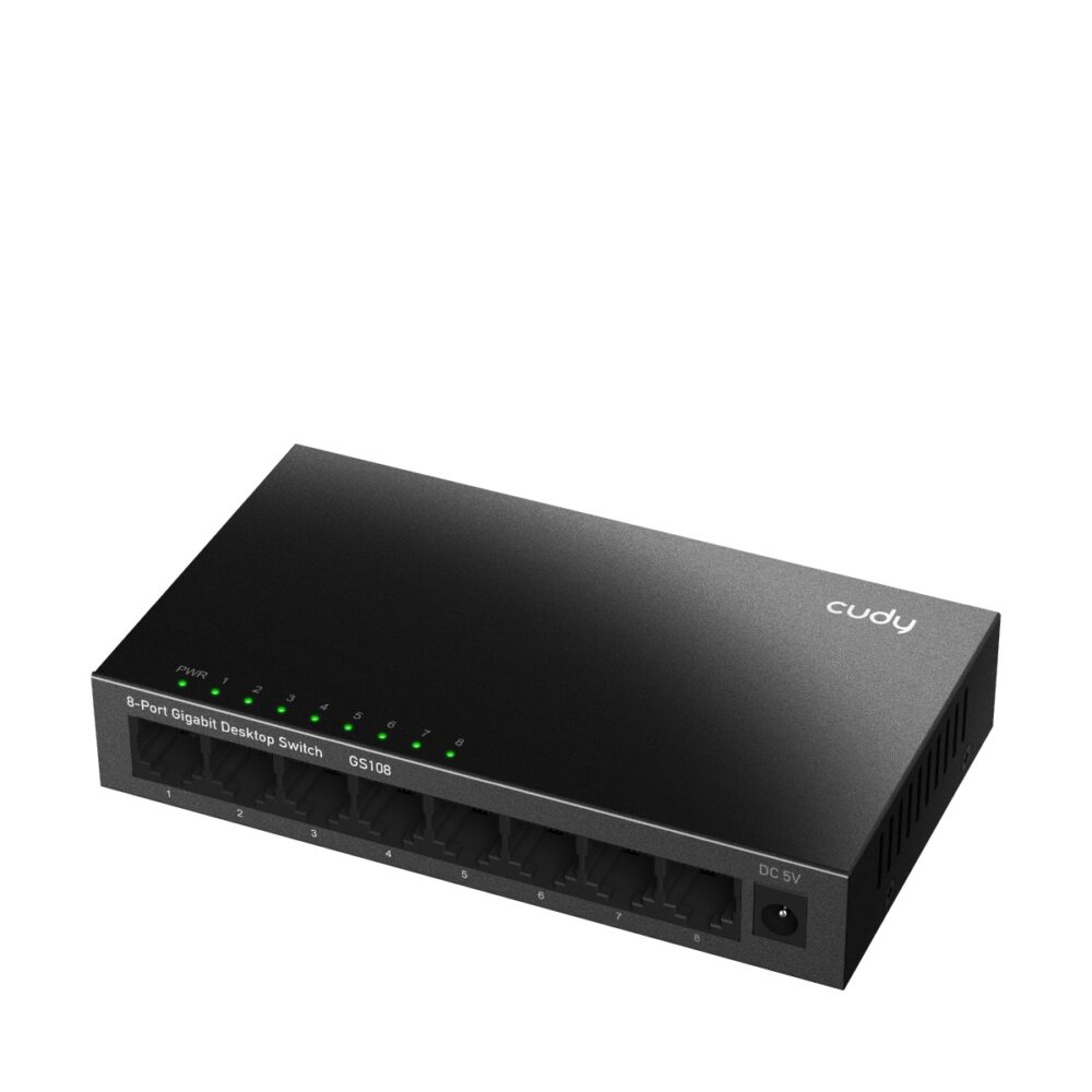 Alternative view of CUDY Switch GS108 8-Port Gigabit Unmanaged Metal