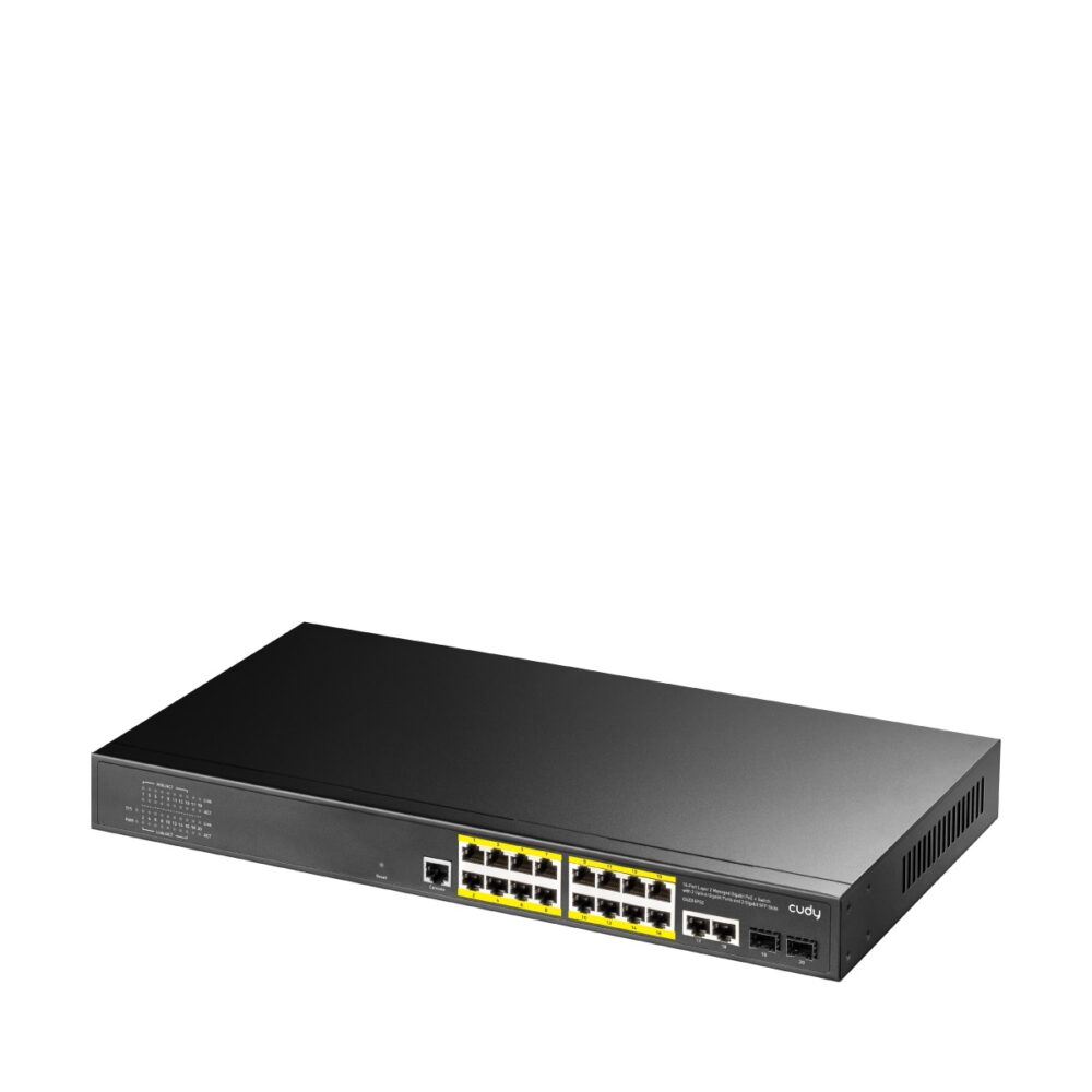 Alternative view of CUDY Switch GS2018PS2 16-GbE PoE L2 Managed with 2-GbE and 2-SFP