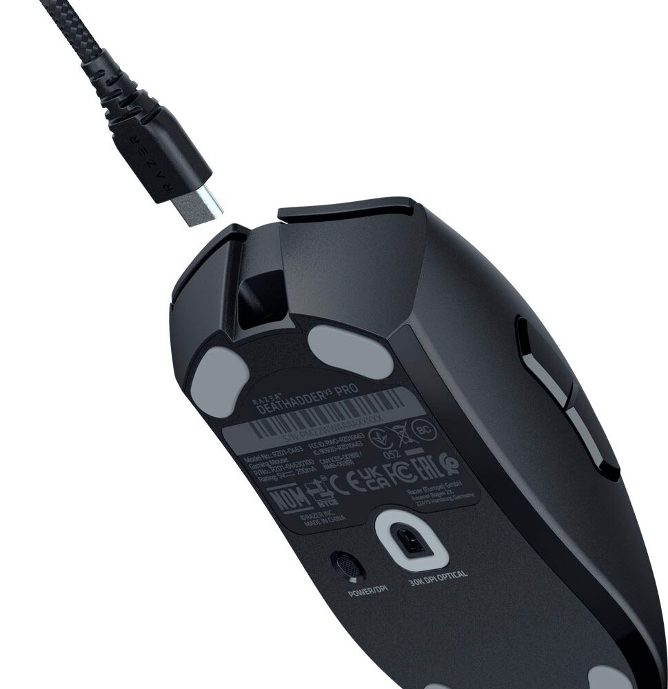 Alternative view of Razer DEATHADDER V3 PRO BLACK - 64g Wireless Gaming Mouse - Ergonomic - 90 Hours Battery - 30K DPI