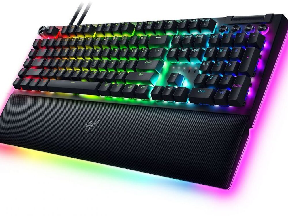 Alternative view of Razer BLACKWIDOW V4 PRO - Gaming Mechanical RGB Keyboard - Green Clicky Switches - Macros