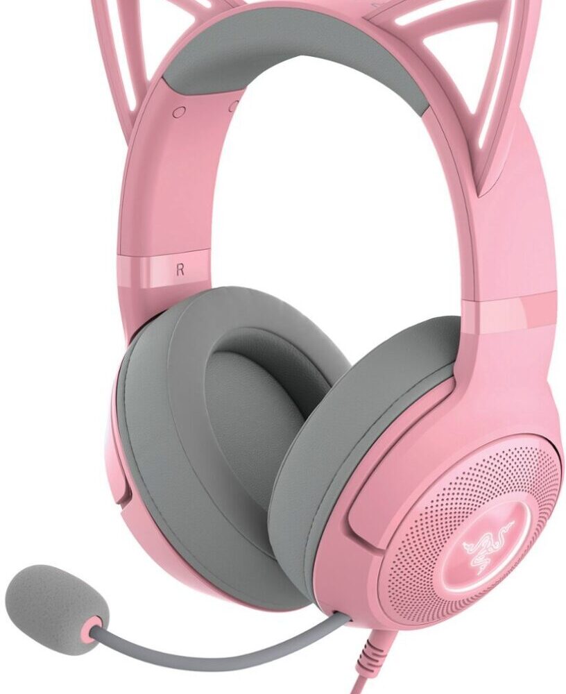 Razer KRAKEN KITTY V2 - Quartz - RGB - USB 7.1 Gaming Headset - Kitty Ears - PC / PS5 / SWITCH