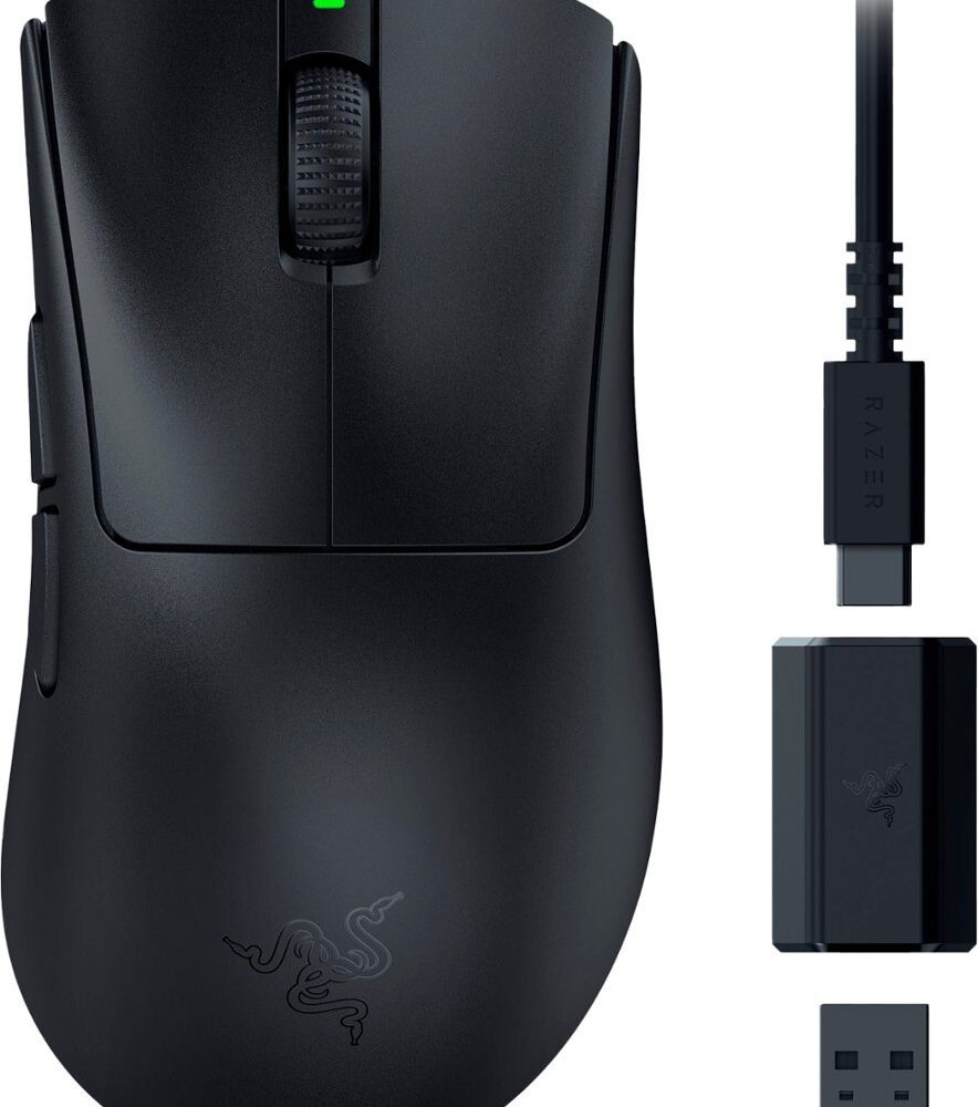 Razer DEATHADDER V3 HYPERSPEED - 55g Ultralight Wireless Gaming Mouse - 100h Battery - 26K DPI