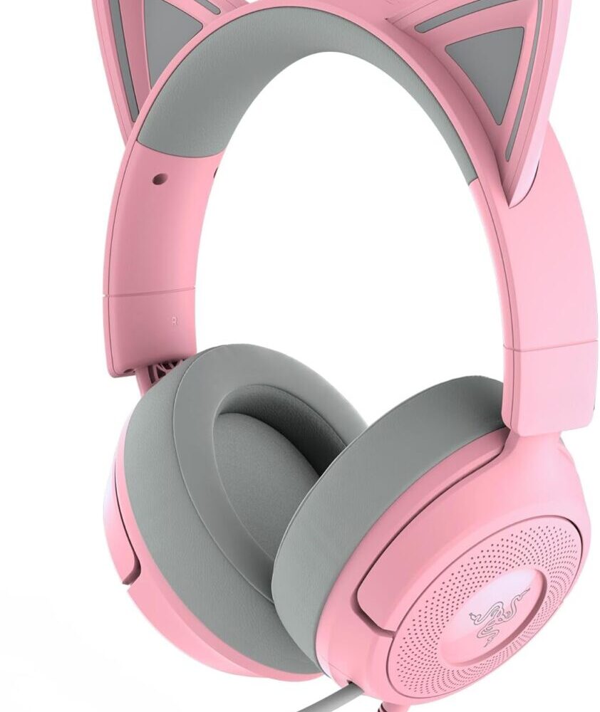 Kraken Kitty V3 X Quartz - Gaming Headset - Kitty Ears - 7.1 Surround - PC/PS5/Xbox/Switch 2 - 3.5mm