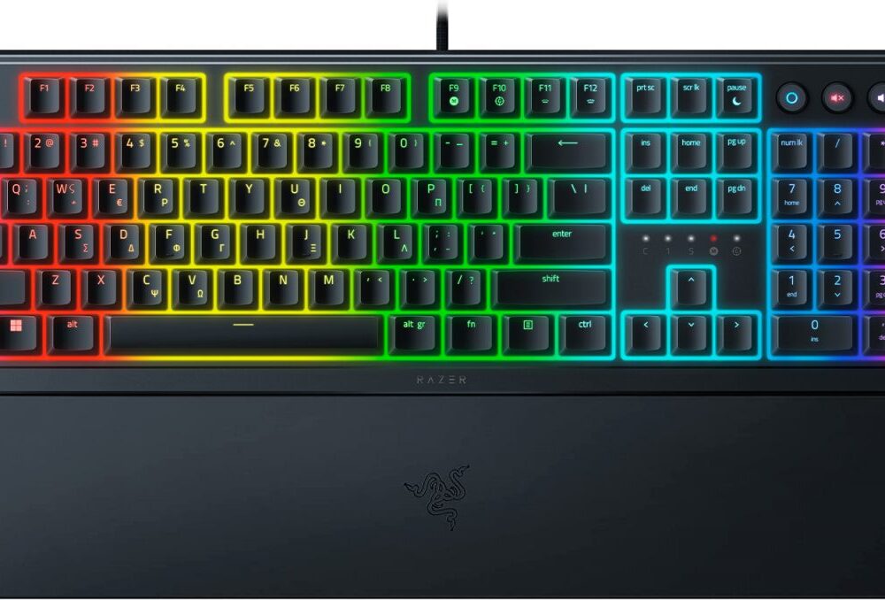 Razer ORNATA V3 Gaming Keyboard - Low Profile Mecha-Membrane Switches - Split Resist - RGB - GR
