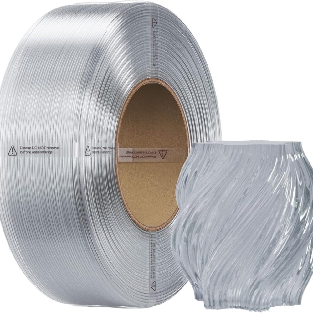 Creality CR-PETG Transparent - No Reel 3D Printer Filament, Hard Glossy, Tensile 49MPA, 1 kg Spool1.
