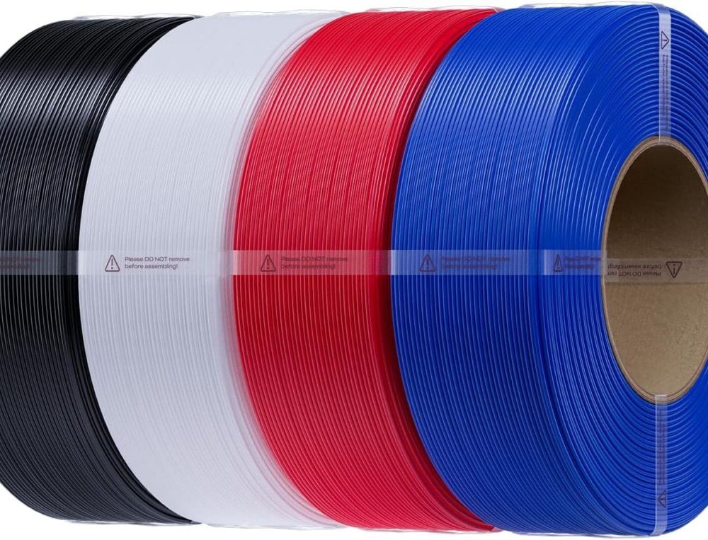 Creality CR-PETG Value Pack 4kg - No Reel - Black & White & Red & Blue 3D Printer Filament Refill