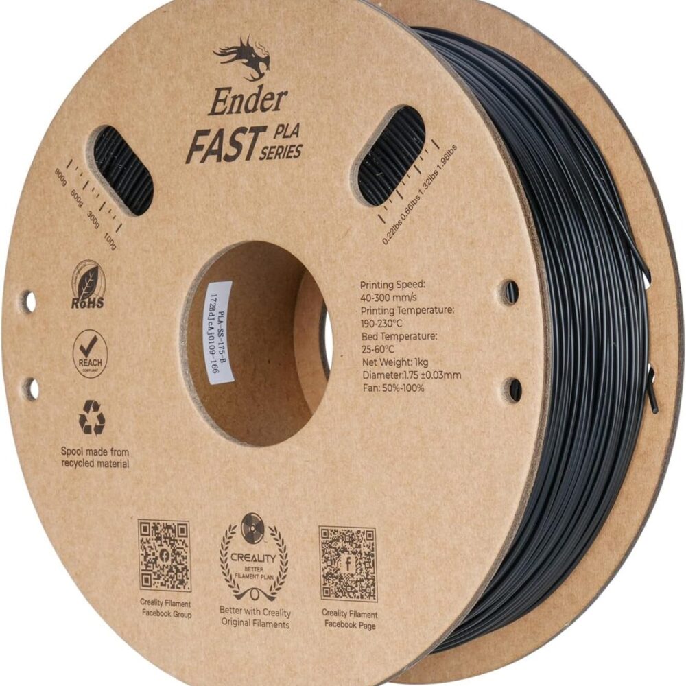 Alternative view of Creality Ender Fast PLA Value Pack 2Kg 2xBlack 300mm/s 3D Printer Filament 2x1 kg Spool,1.76