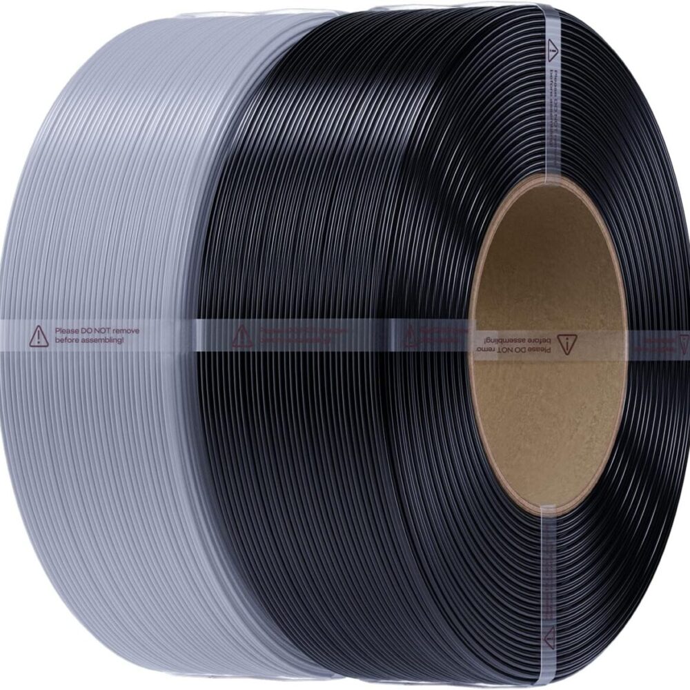 Creality CR-PETG Value Pack 2kg - No Reel - Black & Gray 3D Printer Filament Refill (Black+Grey)