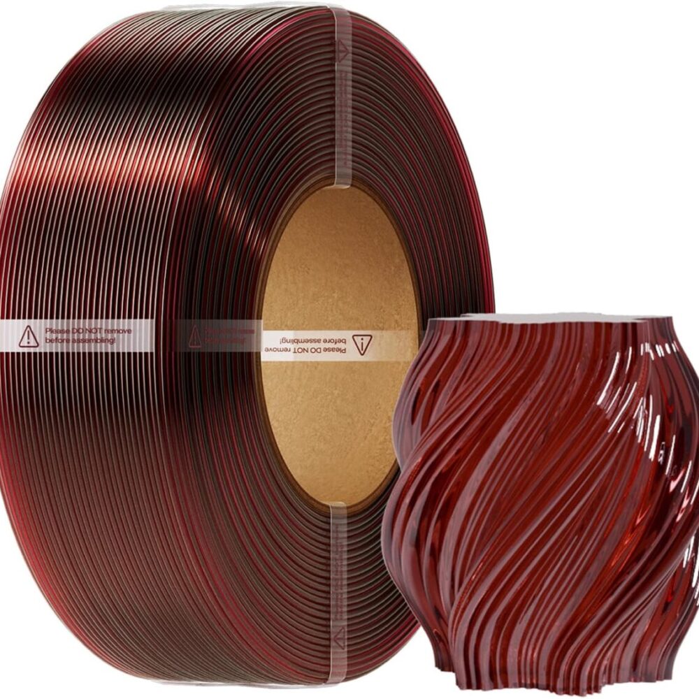 Creality CR-PETG Transparent Wine Red - No Reel- 3D Printer Filament, Hard Glossy, 1 kg