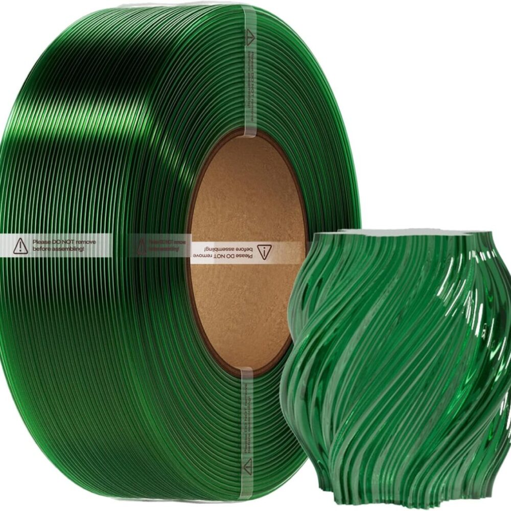 Creality CR-PETG Transparent Green - No Reel 3D Printer Filament, Hard Glossy, Tensile 49MPA, 1 kg