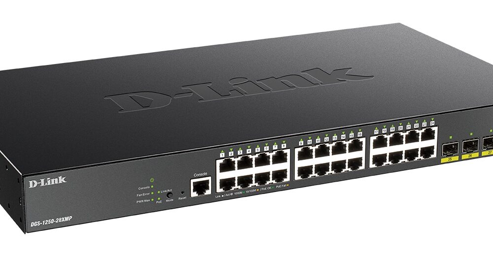 Alternative view of D-LINK Switch DGS-1250-28XMP 24 Gbit Port 4x10G SFP+ POE